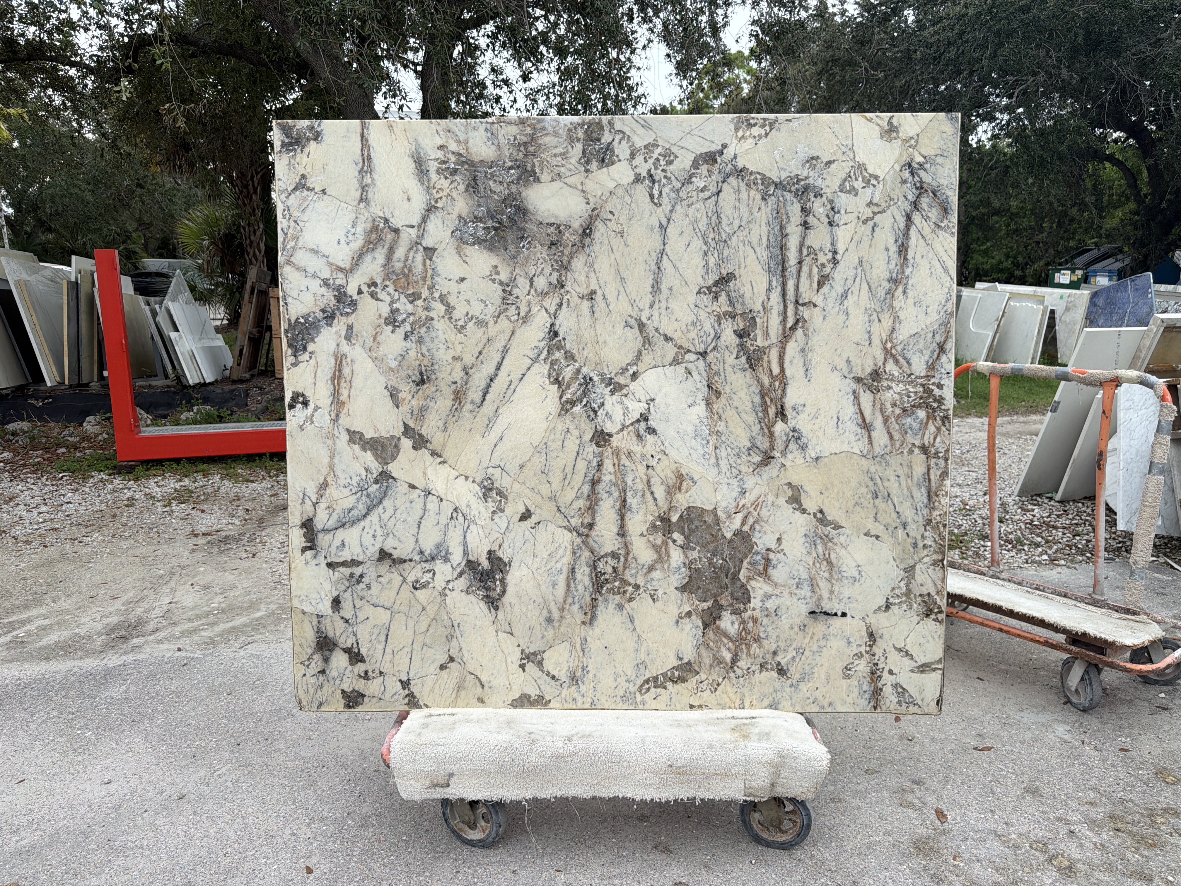 Alpine oak Leather · Quartzite · 3 cm · polish · 74" x 64"